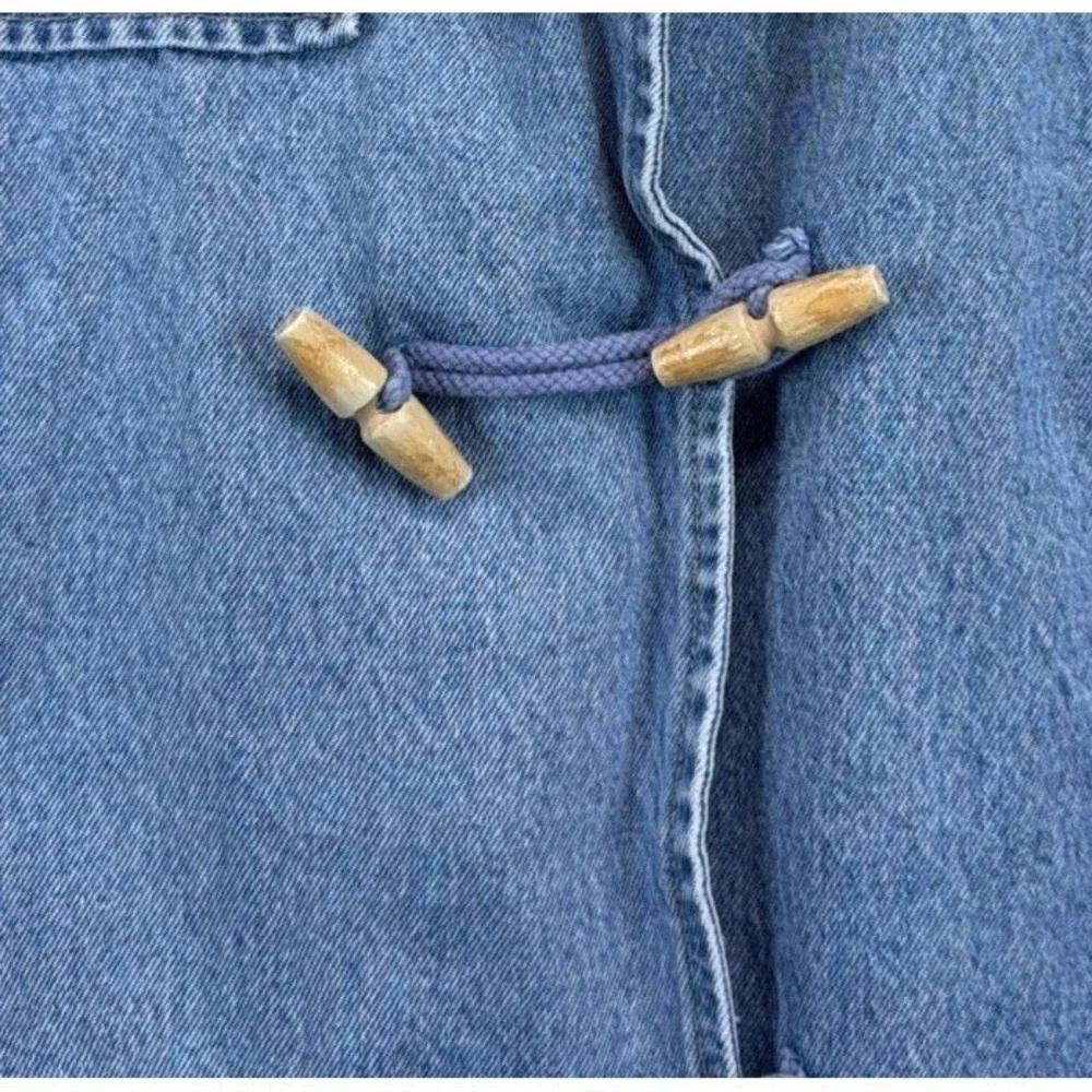 Casual & Co Denim Toggle Jacket Women's 2XL Blue Cottagecore Fisherman Utility - Picture 2 of 13